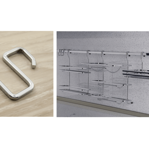 Gancio Appenditutto per Tubo Quadro mm.16x16x1,2 pz.6 Cromato  Manart